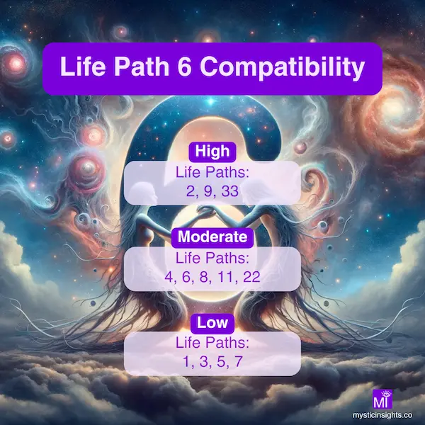 Life Path 6 Compatibility Chart