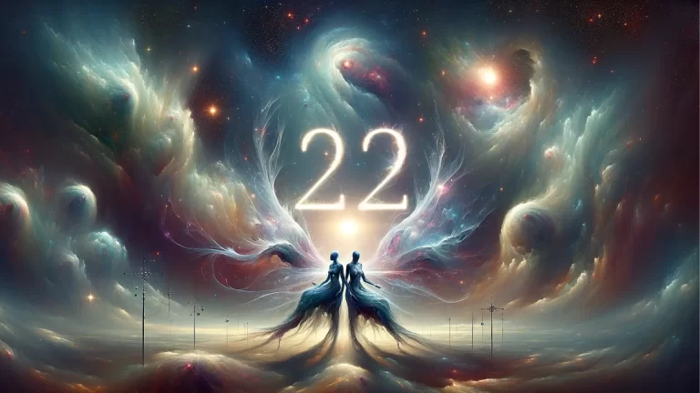 Surreal representation of two ethereal beings with Life Path Number 22