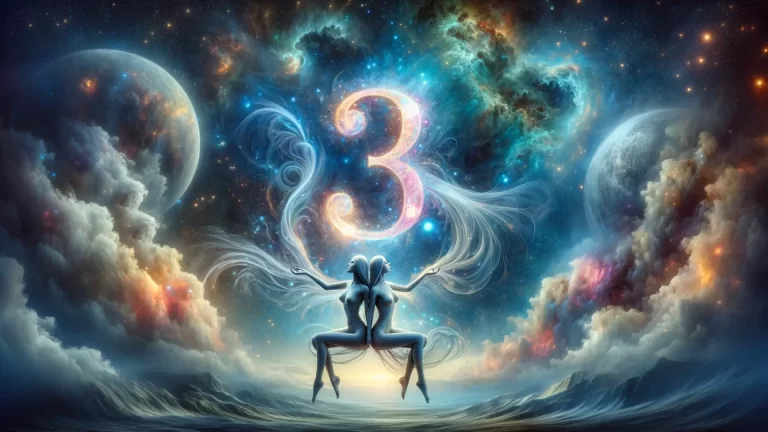 Surreal representation of two ethereal beings with Life Path Number 3